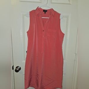 Women's Sleeveless Button-Down Top - Coral